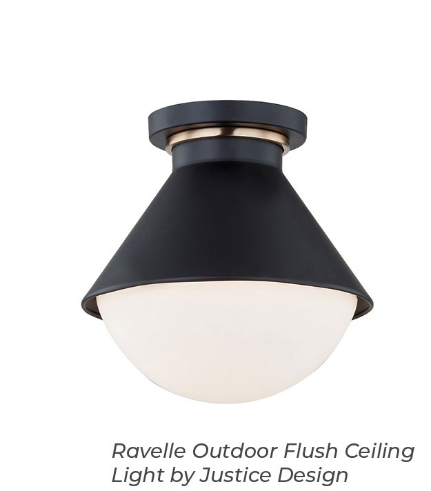 Ravelle Outdoor Flush Ceiling Light by Justice Design