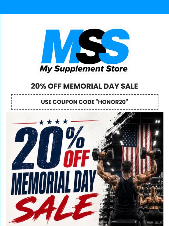 Memorial Day Mega Sale - 20% OFF Sitewide! 💪