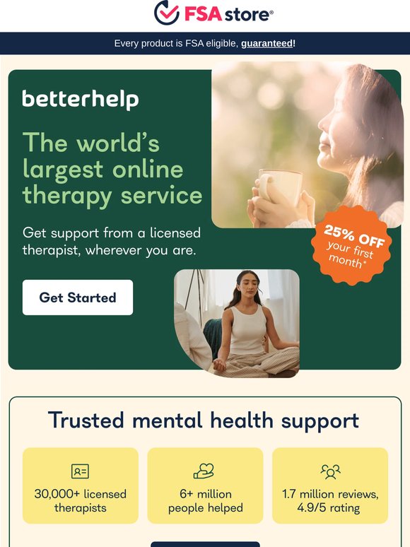 25% off your first month of therapy
