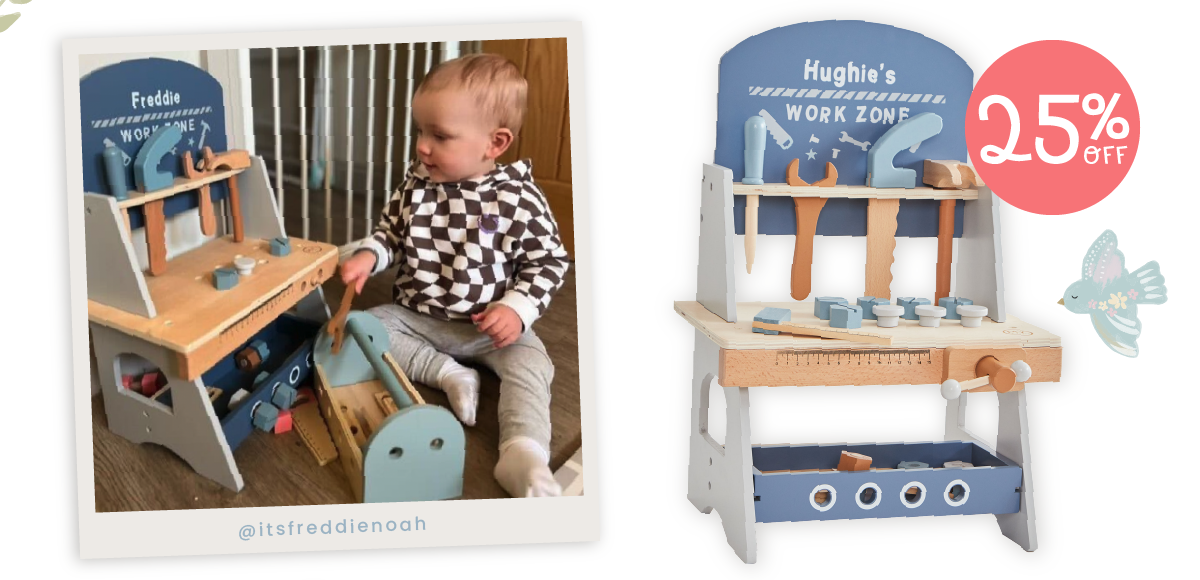 Personalised Wooden Tool Bench Play Set FSC®