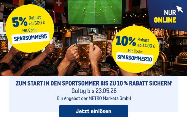 Jetzt im METRO Online-Marktplatz: Ausstattung für den Sportsommer bestellen und bis zu 10 % Rabatt sichern¹