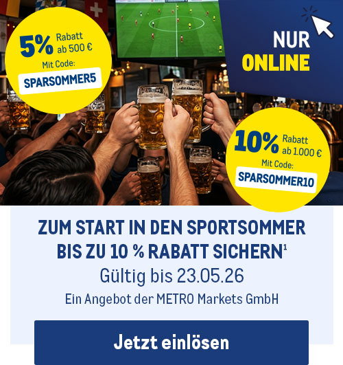 Jetzt im METRO Online-Marktplatz: Ausstattung für den Sportsommer bestellen und bis zu 10 % Rabatt sichern¹