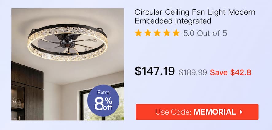 Circular Ceiling Fan Light Modern And Simple Creative Embedded Integrated