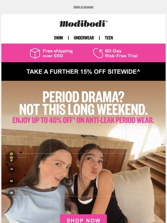 Get an extra 15% off sitewide!