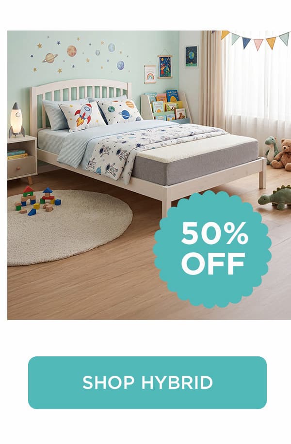 kids hybrid mattresses 50% off