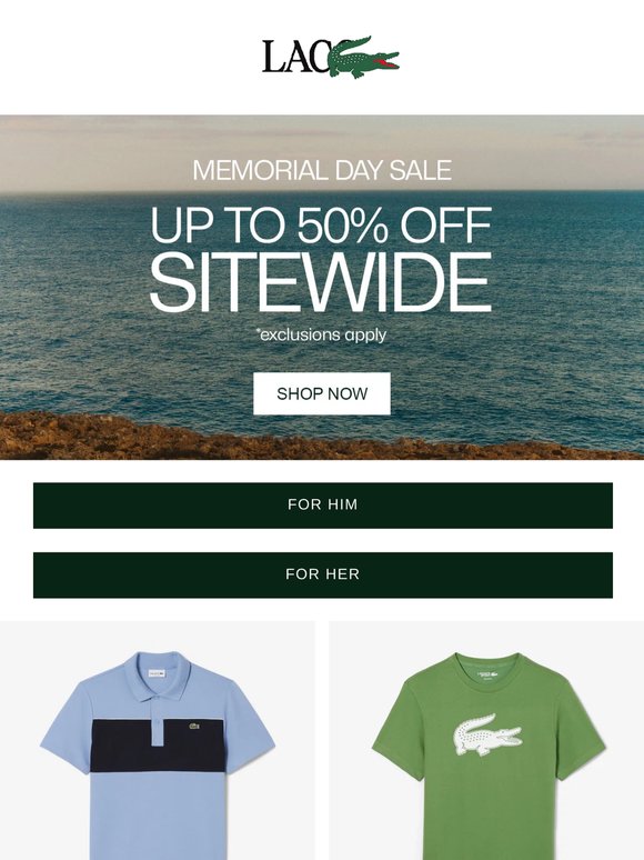 UP TO 50% OFF SITEWIDE*
