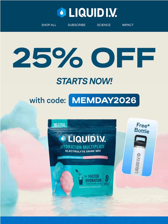 25% OFF for the long weekend!