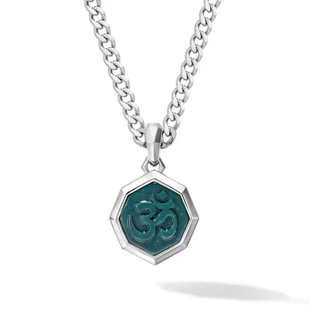 Om Sigil Necklace Bloodstone