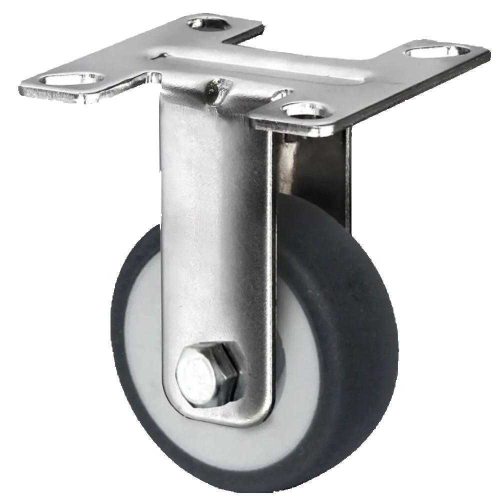 CASCOO Edelstahl-Bockrolle - Serie P2T2 - Gleitlager - Thermoplastrad - Rad-Ø 50 bis 125 mm - Bauhöhe 70 bis 160 mm - Tragkraft 50 bis 100 k