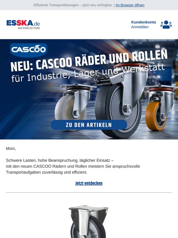 Neu: CASCOO Räder & Rollen