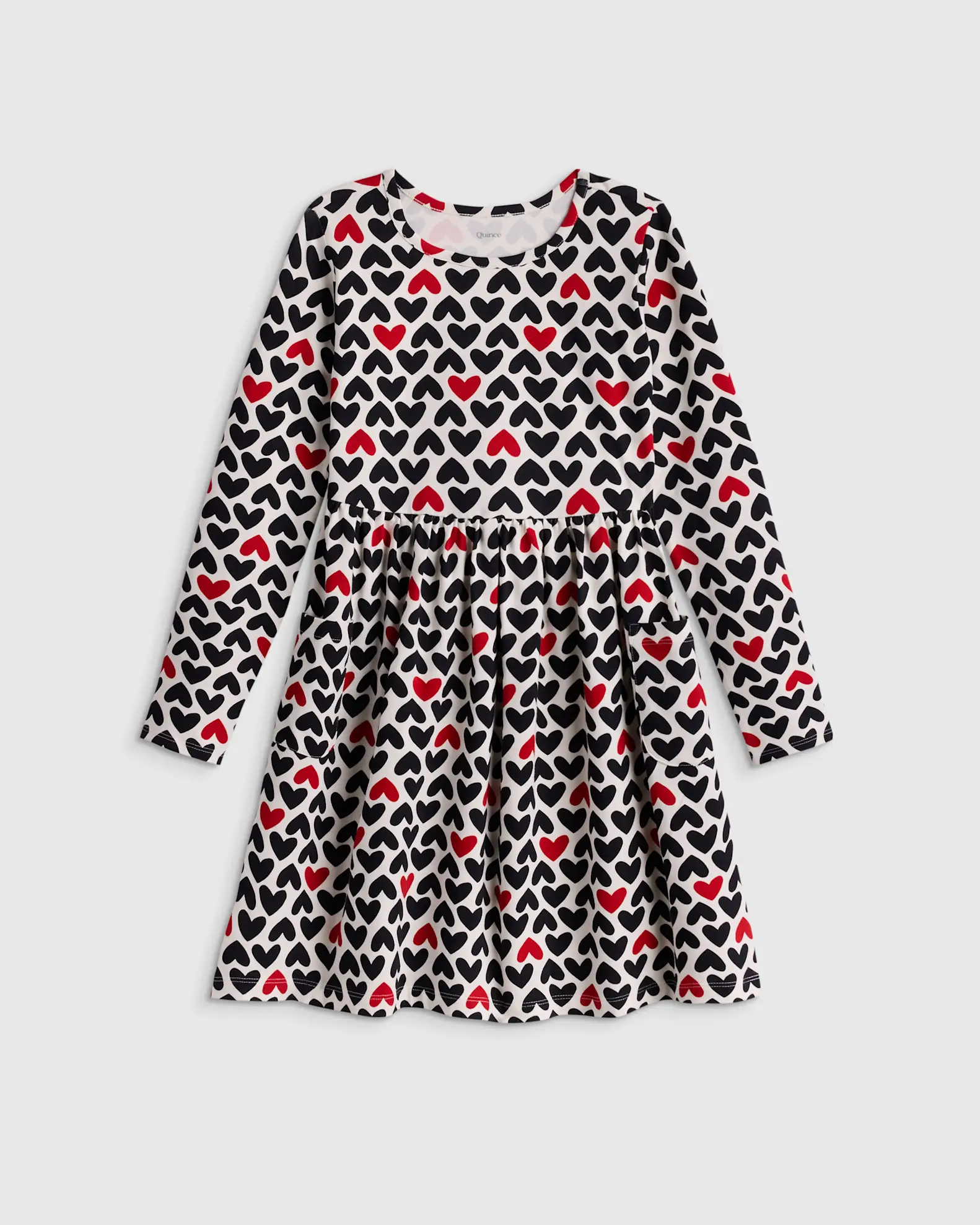 Organic Cotton Long Sleeve Fit and Flare Pocket Dress 
