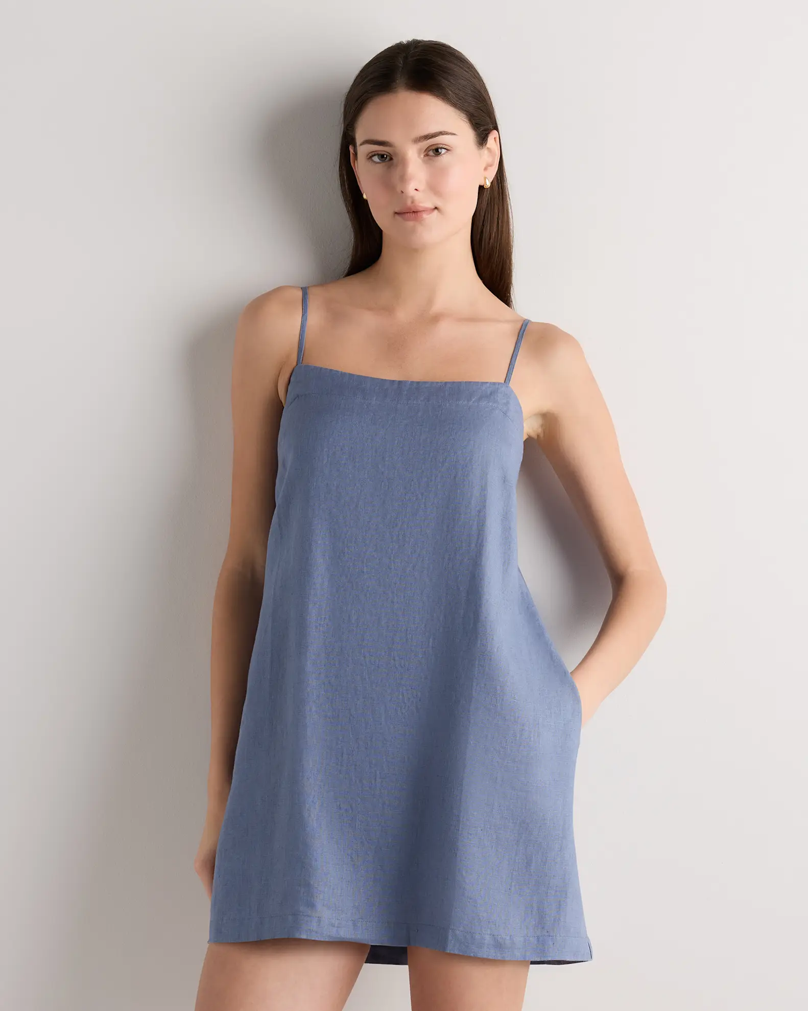 100% European Linen Mini Skort Dress