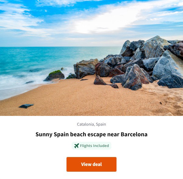 Sunny Spain beach escape near Barcelona