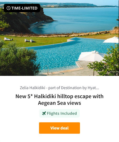 New 5* Halkidiki hilltop escape with Aegean Sea views