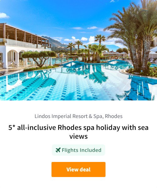 5* all-inclusive Rhodes spa holiday with sea views