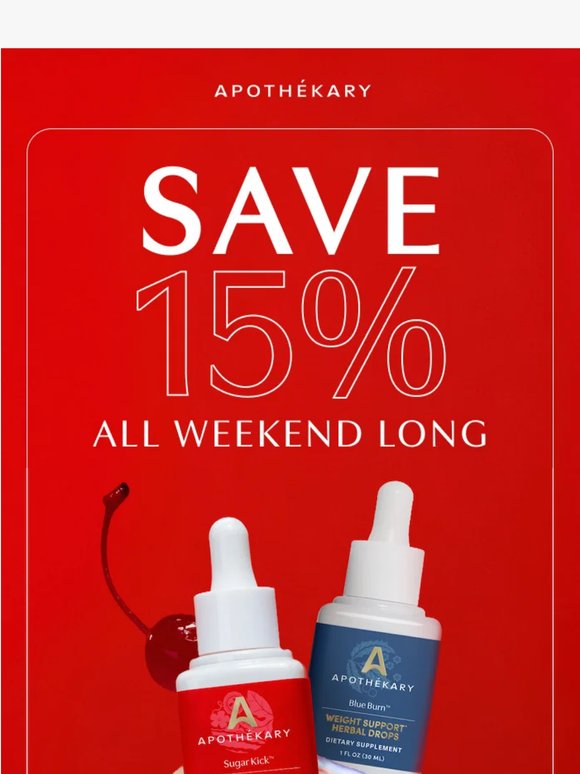 15% off for the long weekend 🇺🇸
