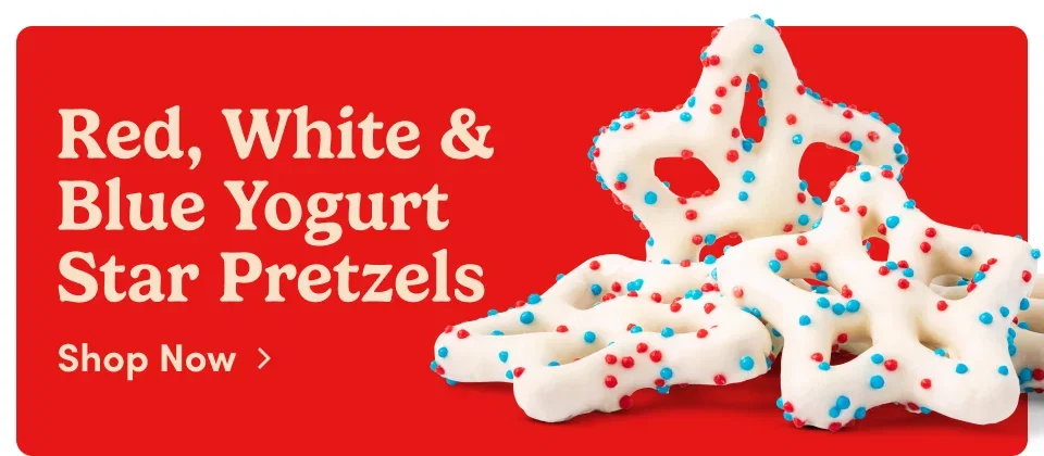 Red, White & Blue Yogurt  Star Pretzels