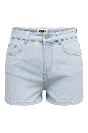 ONLY ONLROBYN HW DOT DNM SHORTS SIJI light blue denim