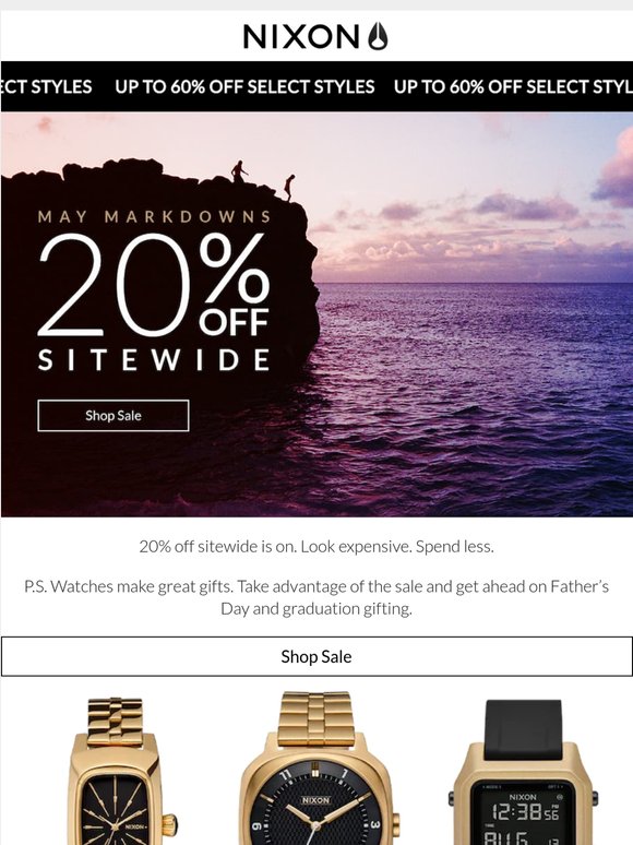 20% Off Sitewide Starts NOW