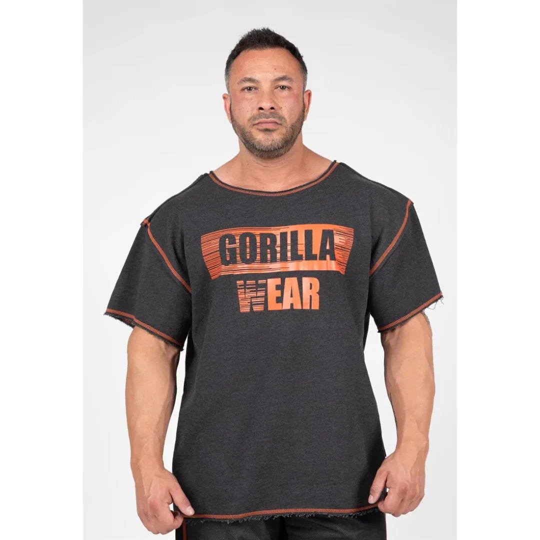 Image of Gorilla Wear Wallace Workout Top - Gray Orange (p)