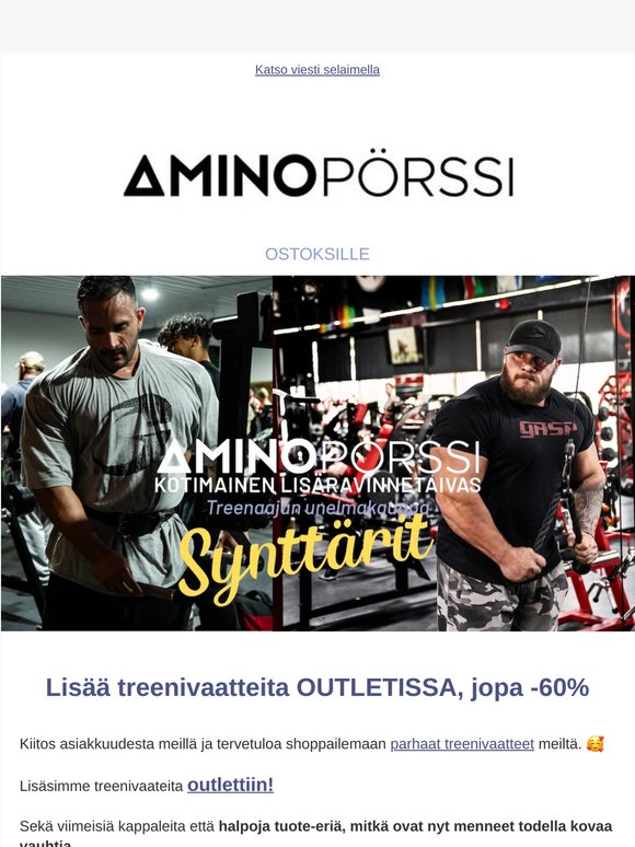 OUTLETISSA Gorilla, GASP ja Better jopa -60%
