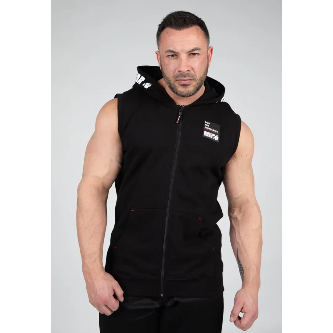 Image of Gorilla Wear Milwaukee S/L Zipped Hoodie - Black (p)