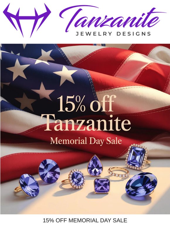 Memorial Day Sale: 15% Off Tanzanite Gems & Jewelry 💍