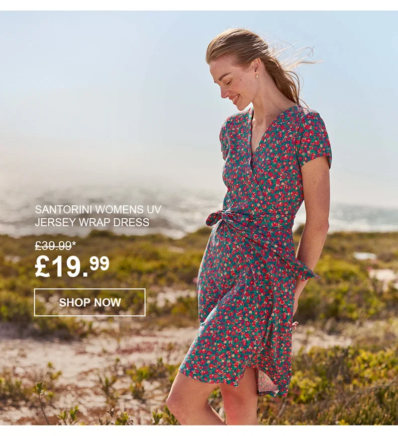 Santorini Womens UV Jersey Wrap Dress