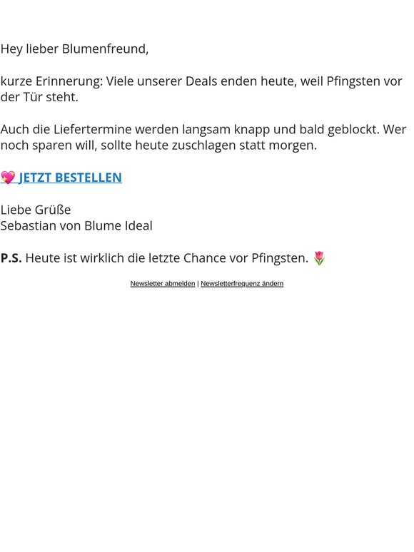 ⚠️ LETZTE CHANCE zu Pfingsten