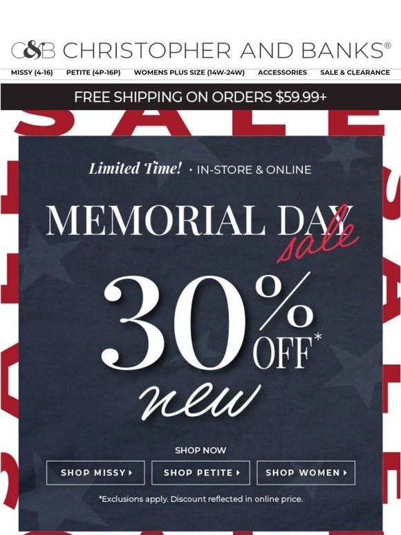 Memorial Day Sale: 30% Off New Starts Now!