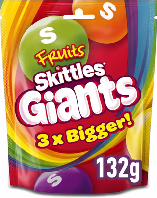 Skittles Giants Fruit Flavoured Sweets 132g Bag 3x Bigger Vegan...