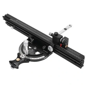 HONGDUI HD-MG21 Precision Miter Gauge For Table Saw With Extended Fence And 0.02mm Micro Adjustable Flip Stop Router Table Precision Angle Setting