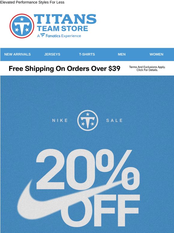 Starts Now >> 20% Off Nike