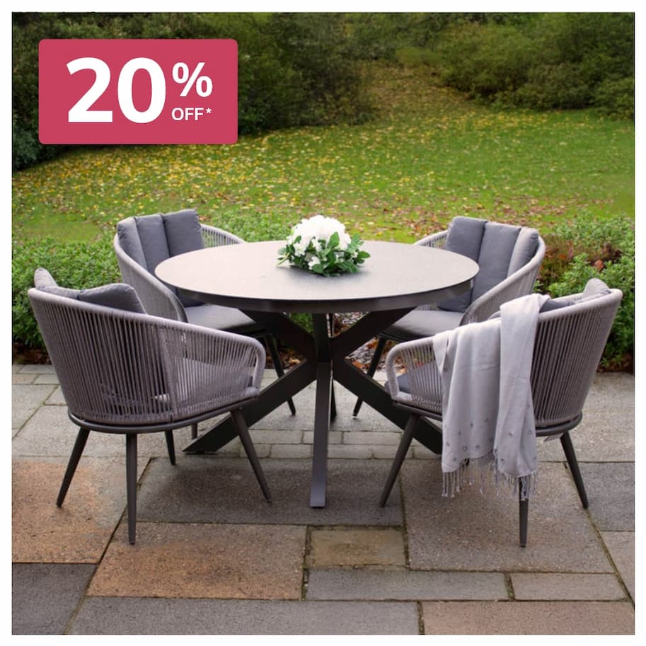 Rope 4 Seater Garden Dining Set