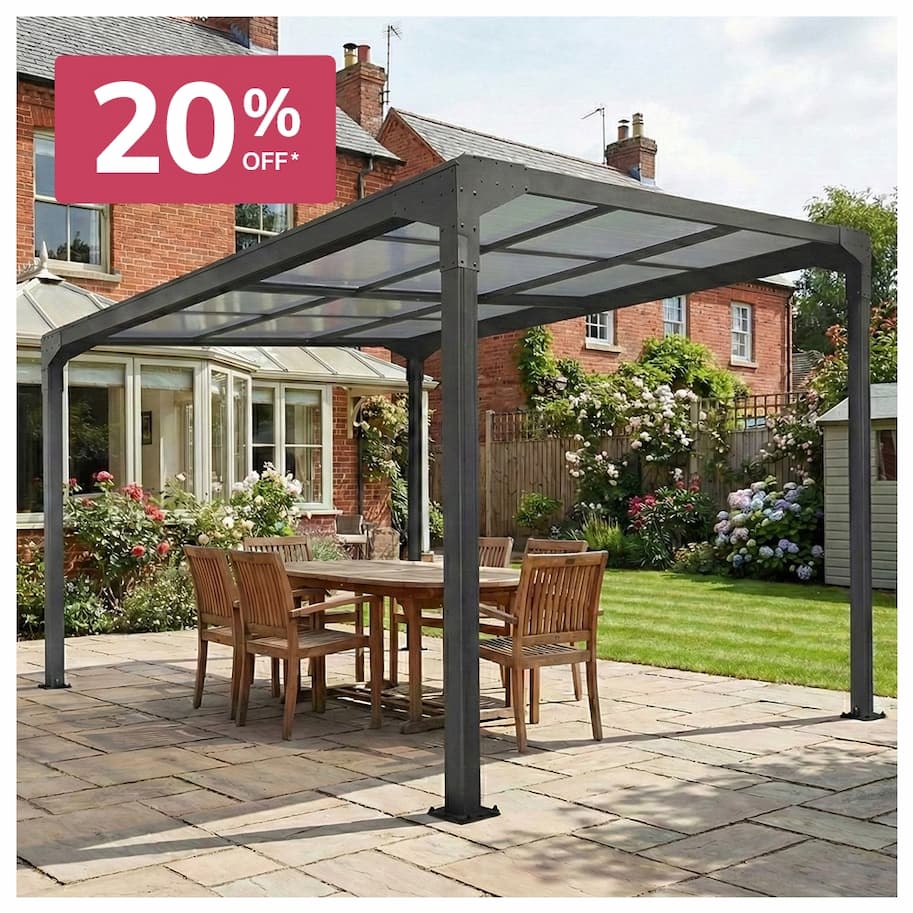 Anthracite Pergola With Sliding Roof