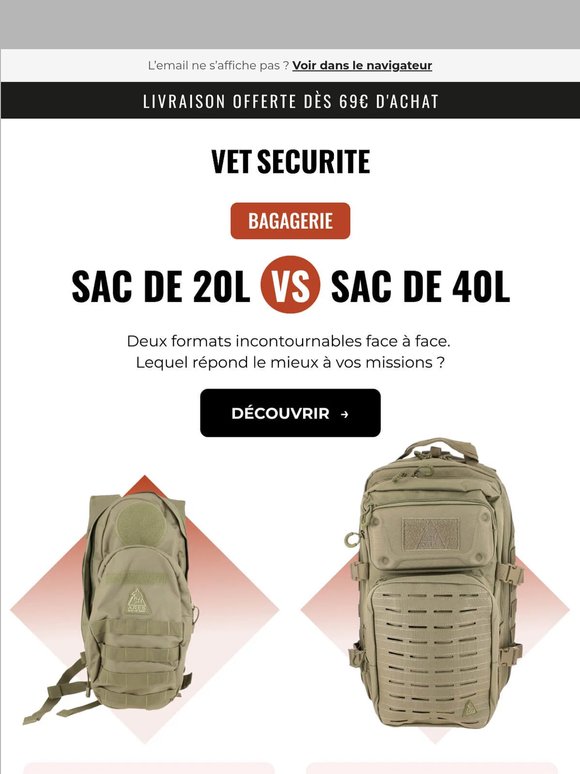 20L ou 40L : quel sac pour votre prochaine mission ?