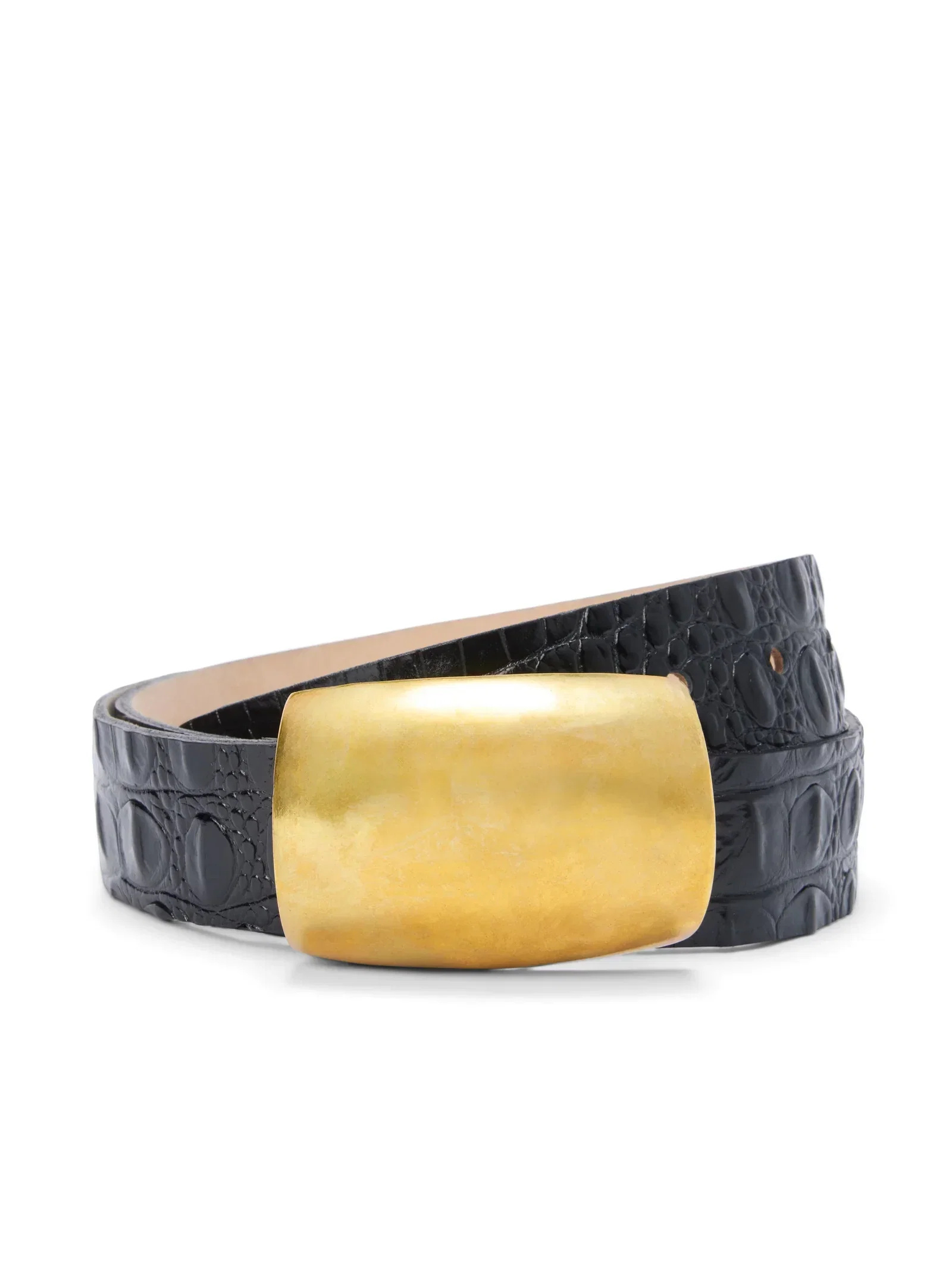 Image of  Milou Belt - Black Croc Embossed/Gold