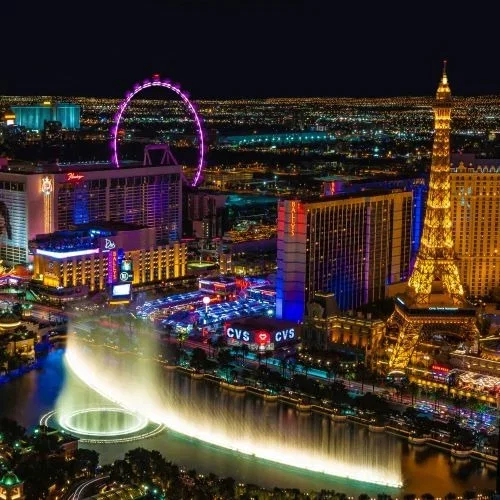 View of the Las Vegas strip at night
