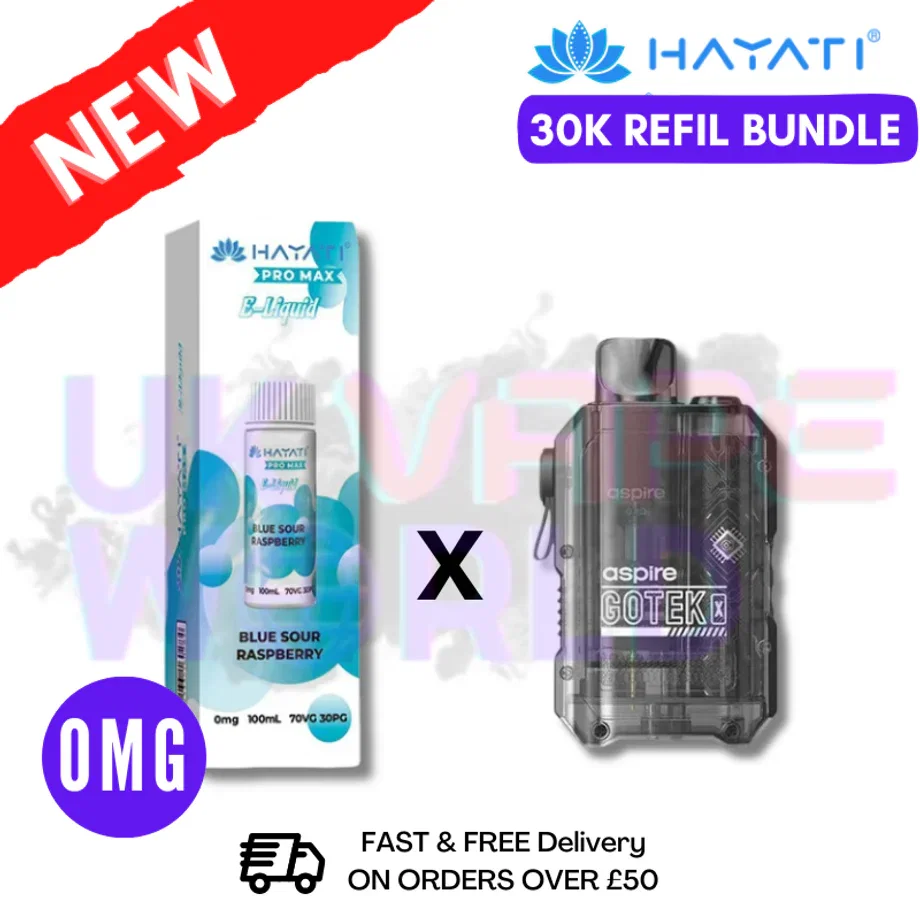 Blue Sour Raspberry Hayati 30K Puff Zero Nicotine Vape Kit