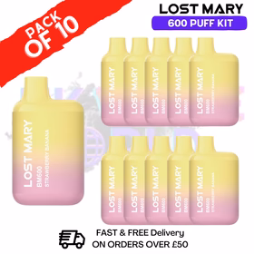 Strawberry Banana Lost Mary 600 Puff Bars Pack Of 10 - ukvapeworld