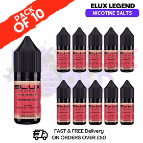 Raspberry Peach Elux Legend Nic Salt BOX OF 10