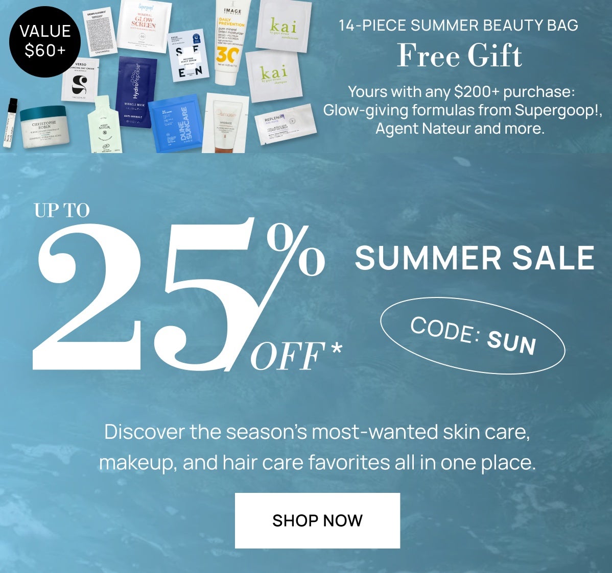 Summer Sale up to 25% off with code SUN