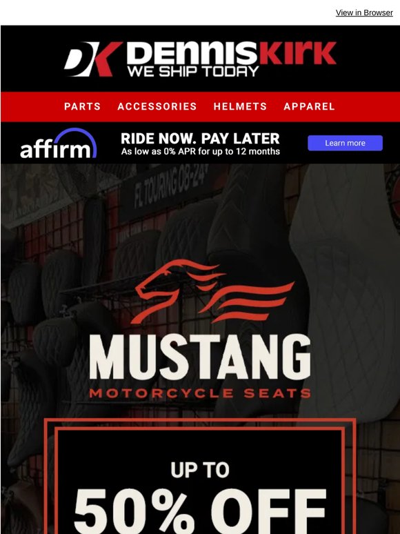 Mustang Seats are on Sale - Save up to 50% Off on Select Seats now at Dennis Kirk!