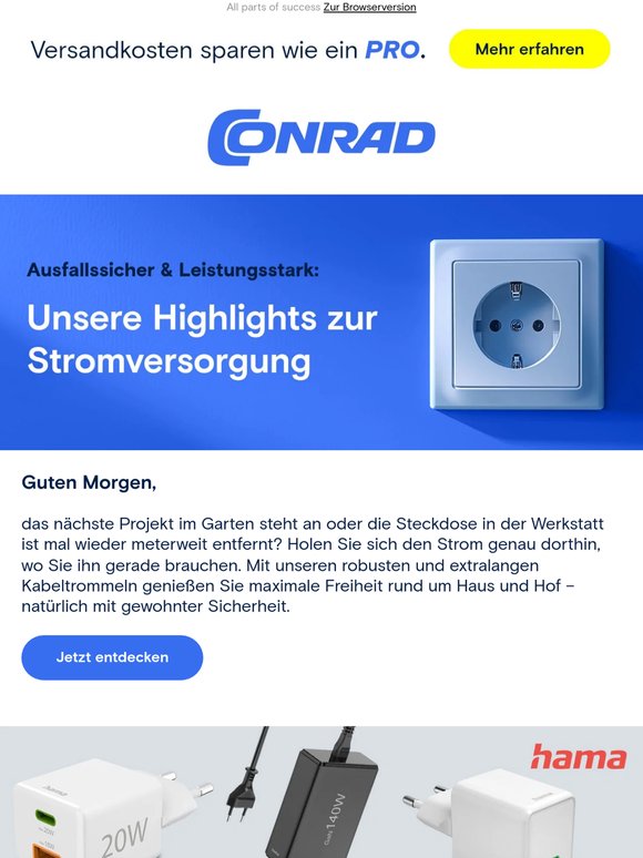 Volle Power für Garten & Werkstatt: Strom genau da, wo Sie ihn brauchen.