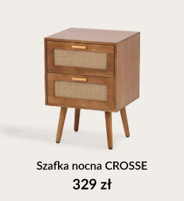 Szafka nocna w kolorze ciemnego drewna z plecionką