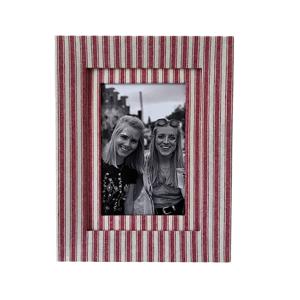Red Stripe Fabric Photo Frame