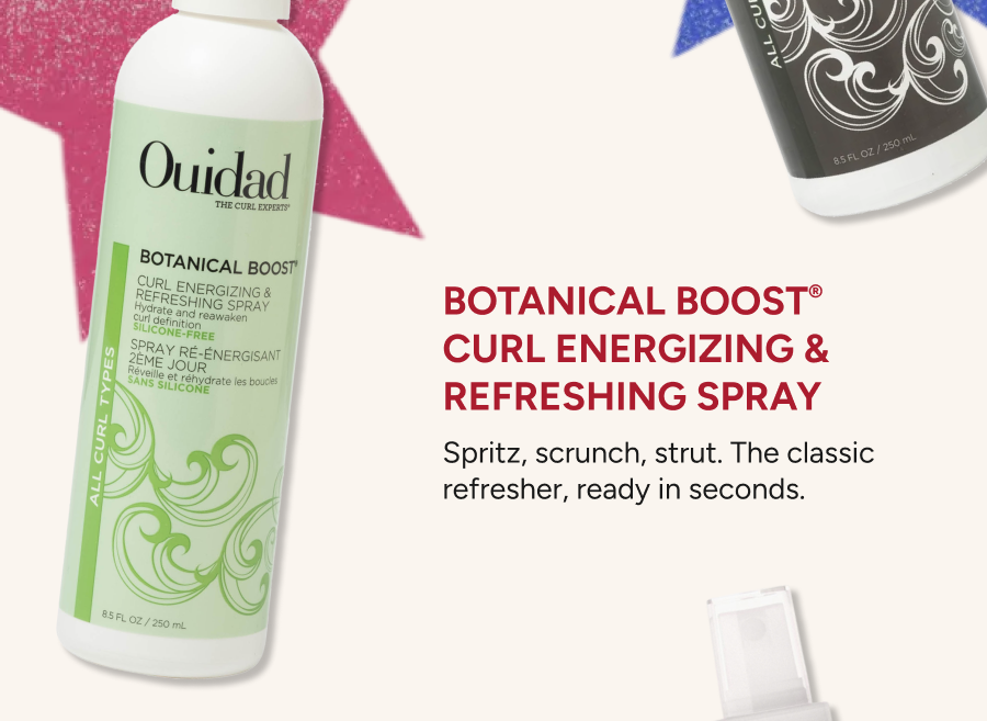 Botanical Boost Curl Energizing Refreshing Spray. Spritz, scrunch, struct. 