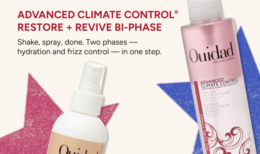 Advanced Climate Control Restore + Revive Bi-Phase shake, spray done. Hydration and frizz control. 