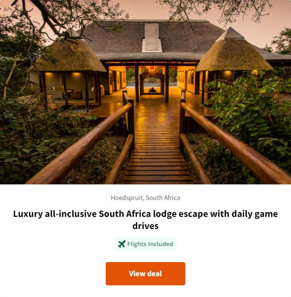 Luxury all-inclusive South Africa lodge escape with daily game drives