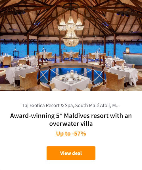 Award-winning 5* Maldives resort with an overwater villa